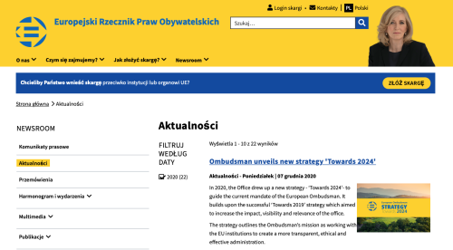 Sekcja „Aktualności”