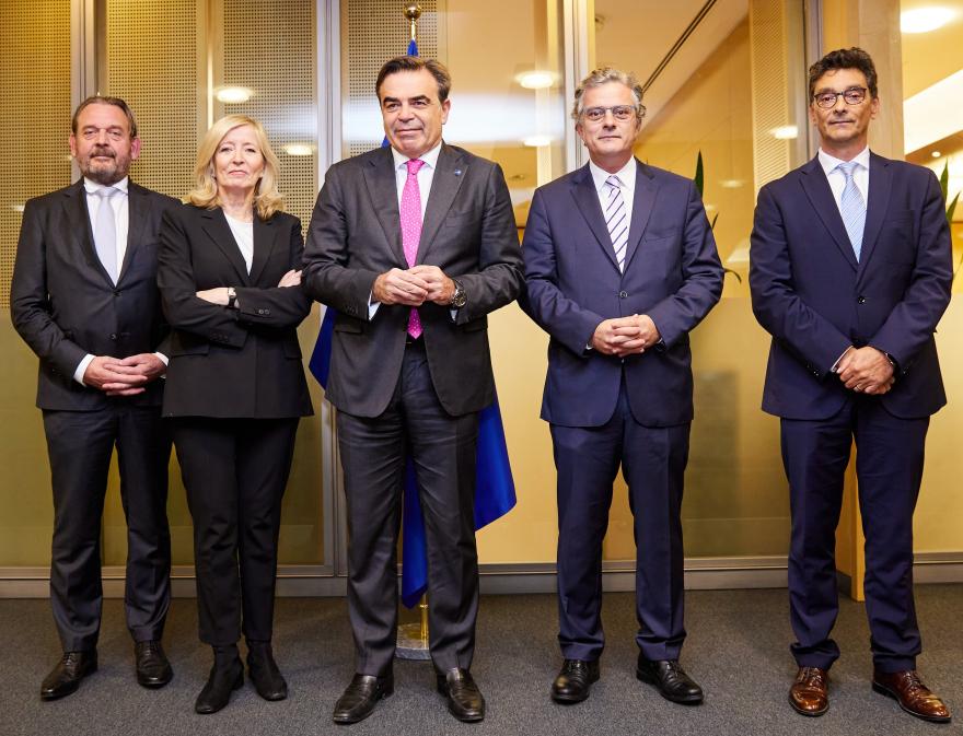 The European Ombudsman and International Ombudsman Institute directors Reinier van Zutphen (Dutch Ombudsman), Andreas Pottakis (Greek Ombudsman), and Peter Svetina (Slovenian Ombudsman) meet with Commission Vice-President Margaritis Schinas in November in Brussels