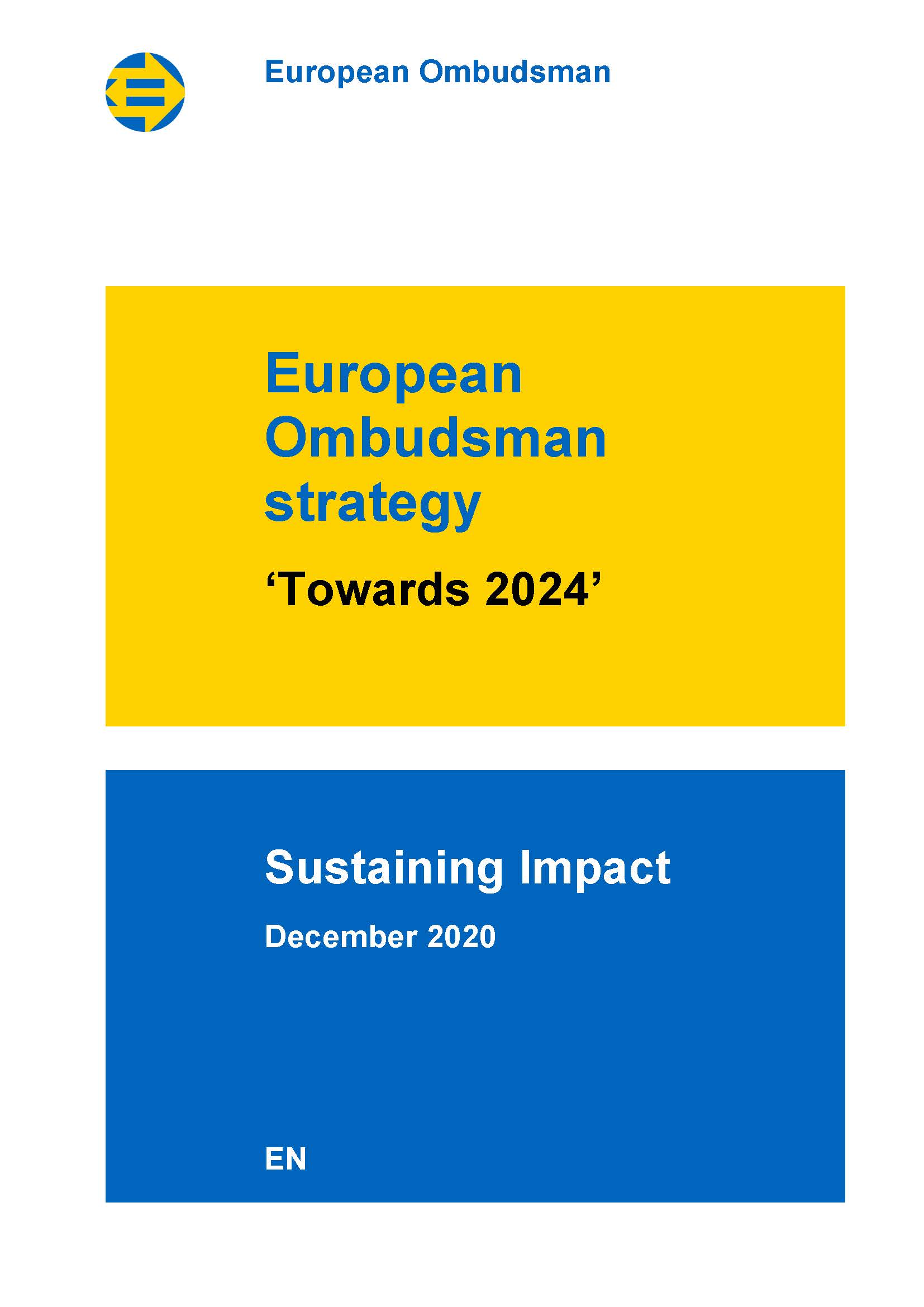 European Ombudsman strategy: 'Towards 2024' - Sustaining Impact