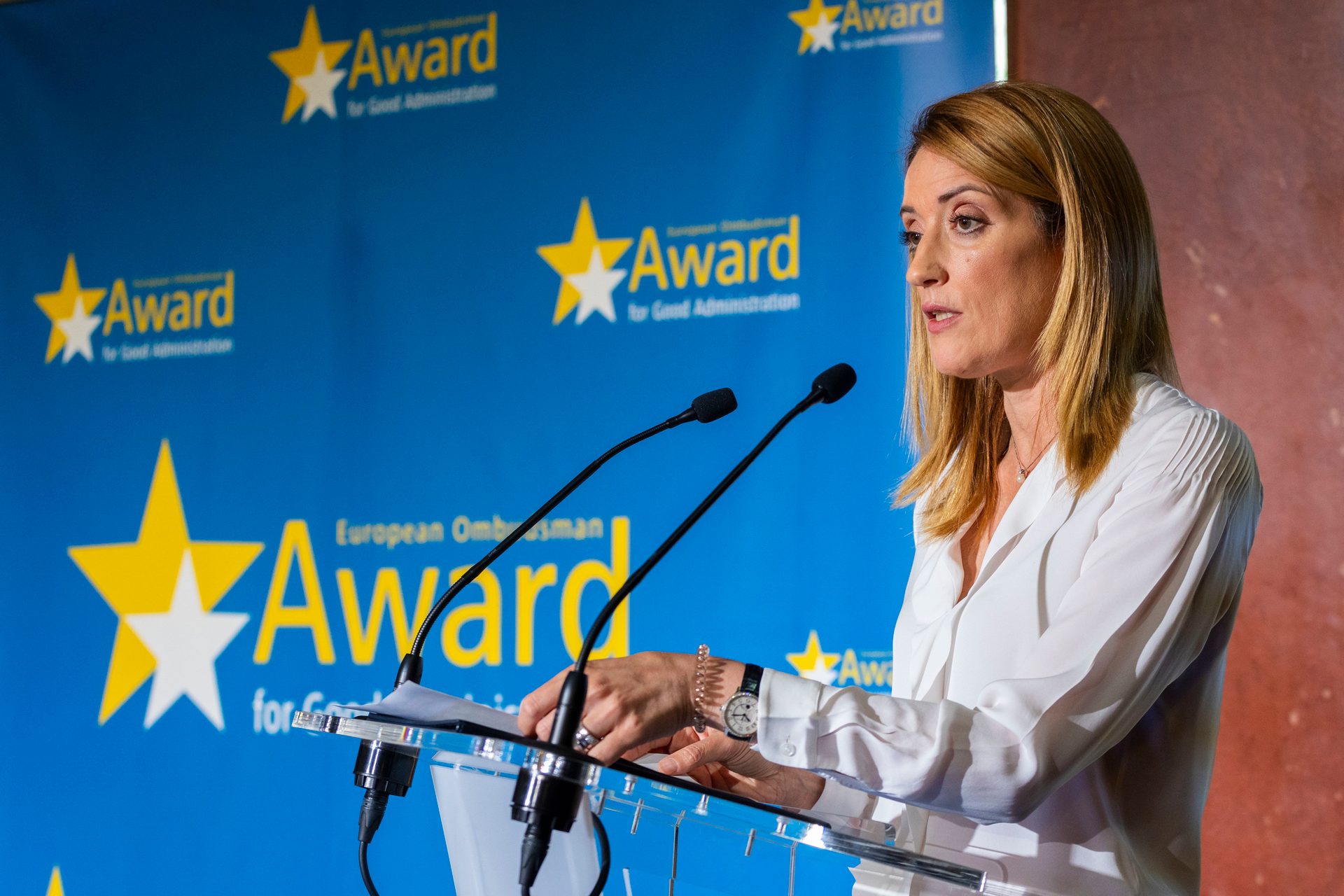 Public address system, Audio equipment, Microphone, Podium, Spokesperson